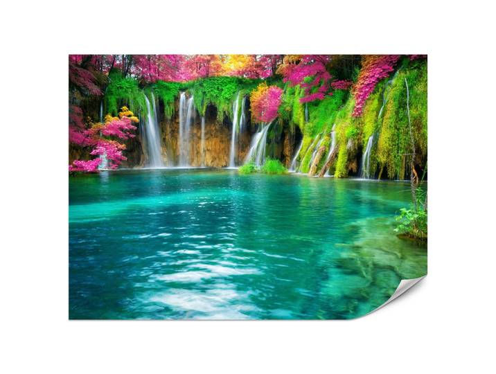 FOTOTAPETE für Küche Exotischer Wasserfall Bäume Pflanzen Tropisch 200x140