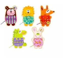 Tooky Toy: 5 in 1 Schnür-Tierchen-Set