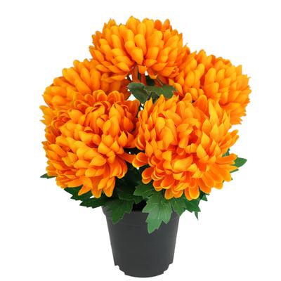 Kunstblume I.GE.A. "Chrysantheme im Topf", orange, B:26cm H:31cm L:26cm, Polyester, Kunstpflanzen, Blume Dekoblume Herbstblume Herbstdeko künstlich Kunstpflanze Pflanze