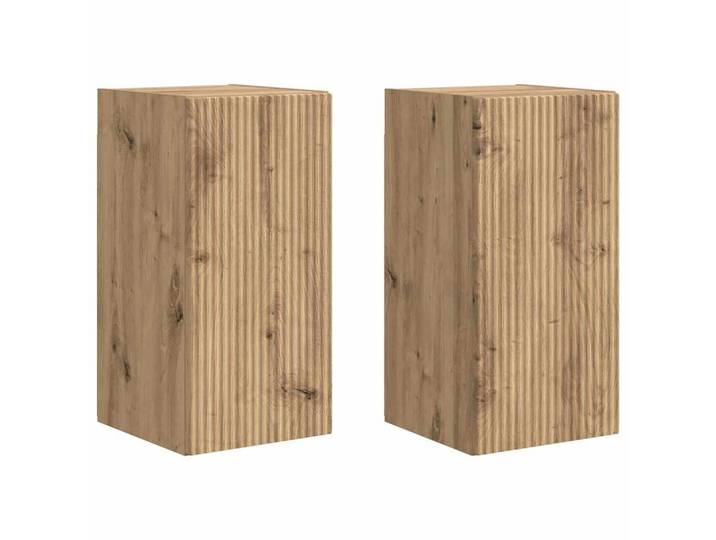 vidaXL TV-Wand TV-Wandschrank 2 stk. Kunsthandwerk Eiche Holzwerkstoff, (2-St)