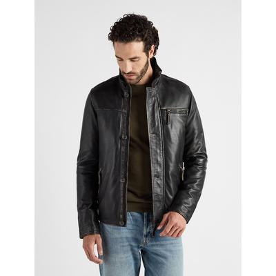 Blouson JCC "1416", Herren, Gr. 48, schwarz, Obermaterial: 100% Leder Rind. Futter: 100% Baumwolle, mit Knopf, Jacken Blouson