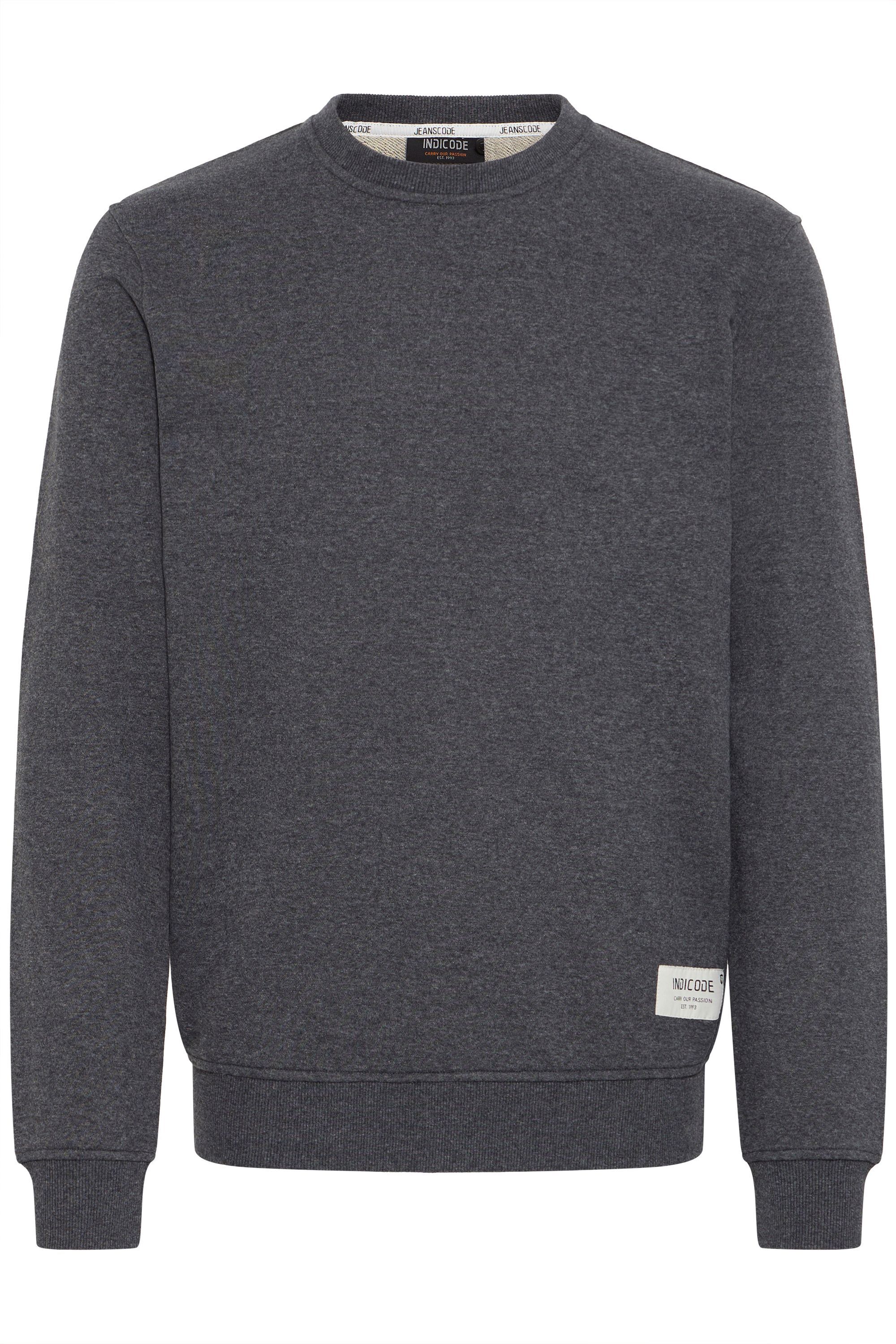Longpullover INDICODE "Sweater IDPlaytor", Herren, Gr. XL, grau (charcoal miix), Obermaterial: 60% Baumwolle CO. 40% Polyester PES., Pullover Longpullover