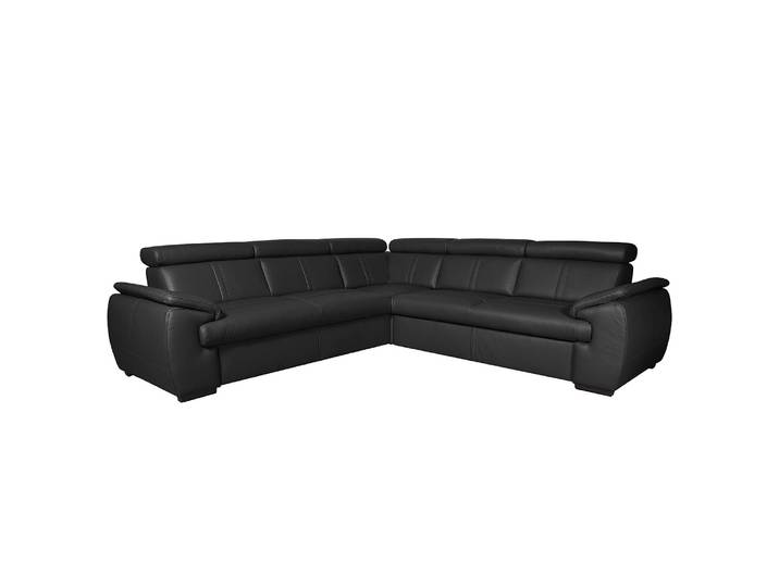 Canapé d’angle - Type B Noir/Noir Cuir Mabel 265 x 265cm Moderne