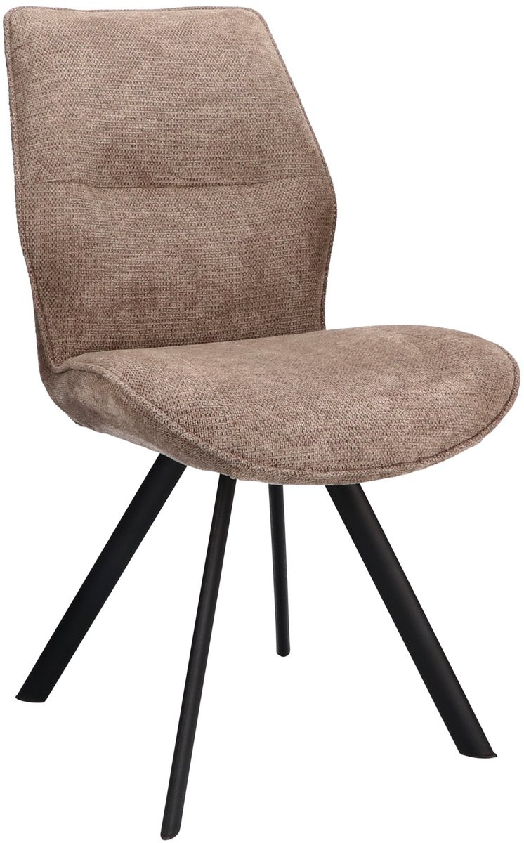 Icon Living Stoel Jadie met armleuningen - Stof Mito Liver - Leg Black