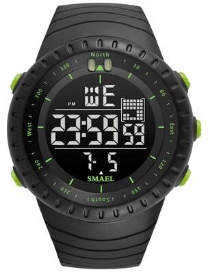 Quick Pick Pro SMAEL Men Digital Sports Watch Waterproof LED Outdoor Tactical Timepiece army Green