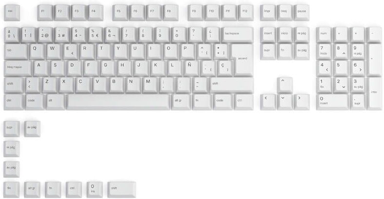 Glorious GPBT Keycaps - 115 PBT Tastenkappen, ISO, ES-Layout, Ar...