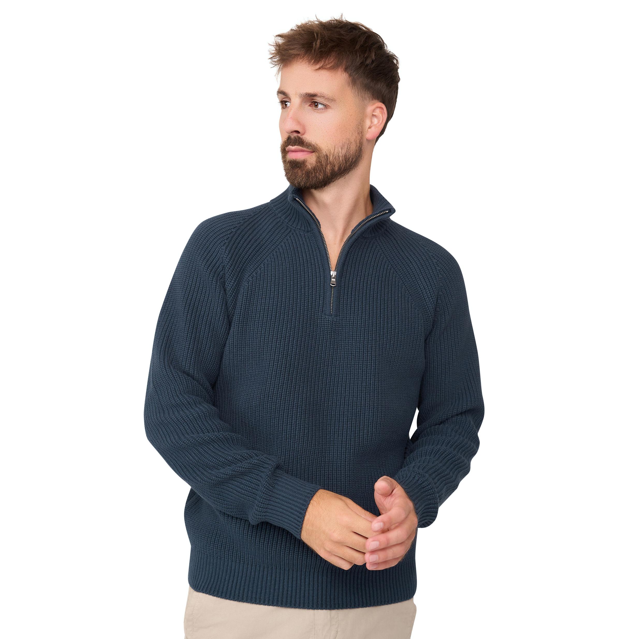 Solution Trui Menthon Zip Pullover Blauw