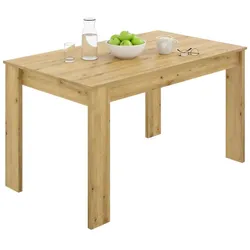 Dmora Fester-Tisch Censo, Mehrzweck-Esstisch, rechteckiger Tisch für die Küche oder das Esszimmer, 139 x 81 x 77 cm, Nodi-Eiche