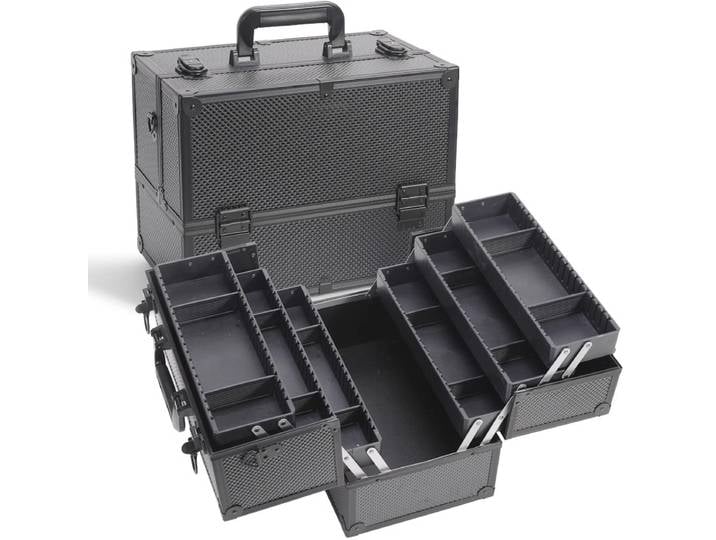 Boîte à outils complète multifonctionnelle, grande mallette à outils de travail, boîte de rangement sécurisée pour outils avec serrure, boîte à outils d'ornements cosmétiques