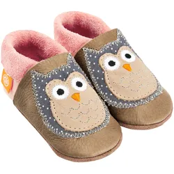 Orangenkinder Krabbel- und Hausschuhe Eule, beige, 26