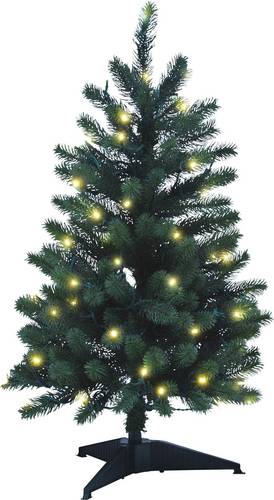 Xenotec PE-BM120 Künstlicher Weihnachtsbaum mit Beleuchtung Tanne Warmweiß LED Grün EEK: G (A - G) mit Ständer 120cm