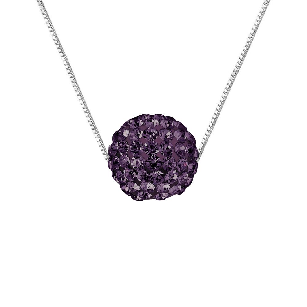 Preciosa Crystal Sphere Collier 10-11 mm Violet Silver 925