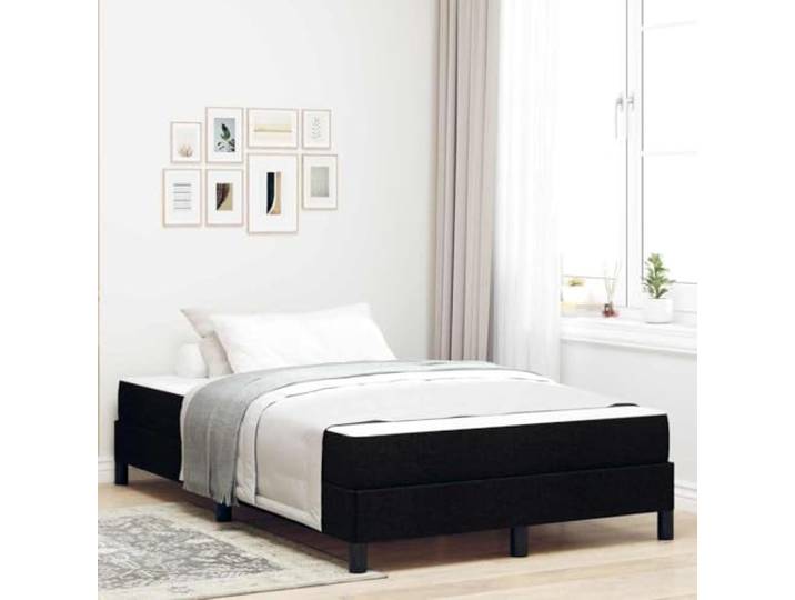 Atmungsaktiver Stoff Holzwerkstoff minimalistische Eleganz Komfort 120 x Boxspringbett mit Matratze Schwarz 120x190 cm Stoff Bett mit Bonnellfedern Lattenrost Stabil bis 280 kg