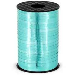 PartyDeco Geschenkband / Ballonband türkis metallic 225m