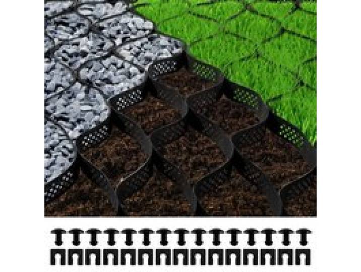 VEVOR Grille de sol, 7,6x2,9 m, grille géo gravier système stabilisation perméable 7,6 cm profondeur grille de terre pour patio, allée, base d'abri de jardin, allée de véhicule léger, parking, herbe