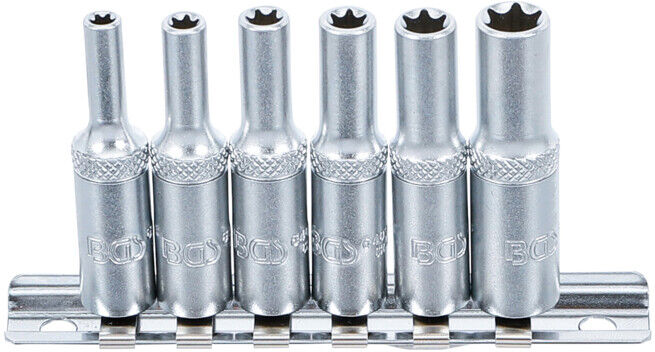 BGS technic Jeu de douilles, profil E, profondes 6,3 mm (1/4