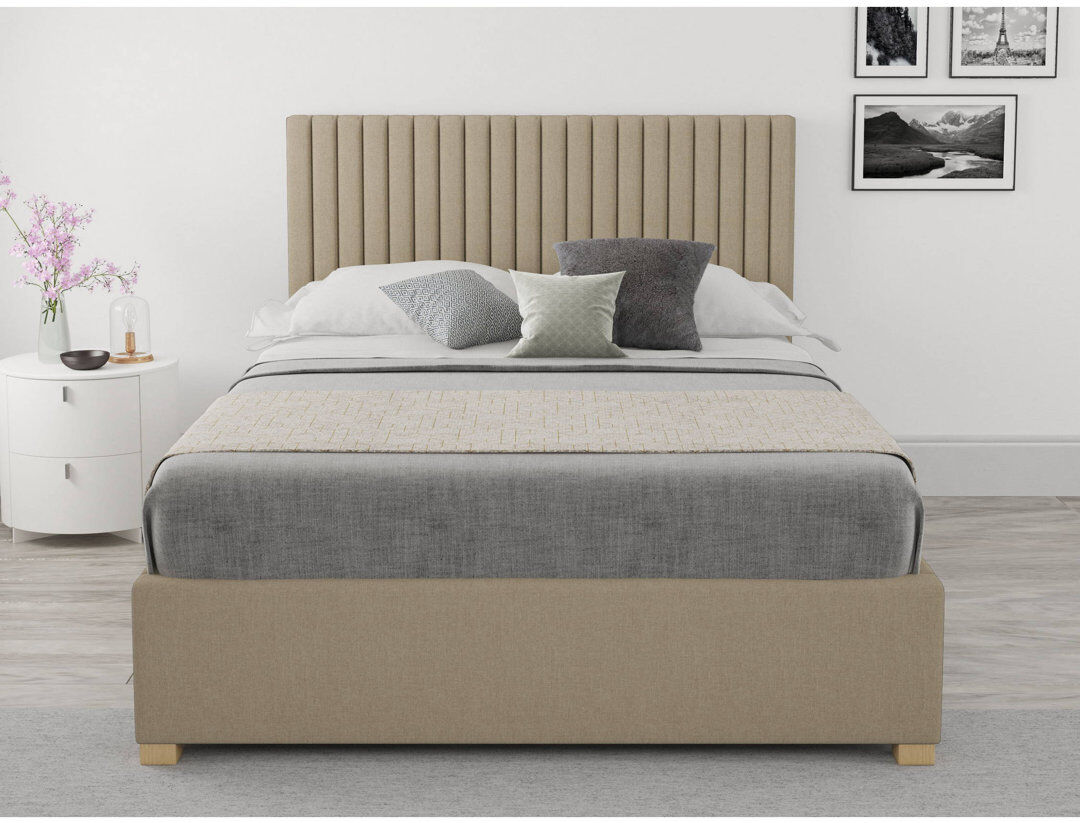 Zipcode Design Chevy Upholstered Lift Up Storage Bed Natural Double (4'6)