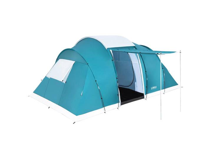 P & B Zelt Pavillo 68094, Weiß, Hellblau, Kunststoff, Glas, 280x200x490 cm, AZO-frei, Freizeit & Co, Camping, Zelte