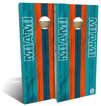 Skip's Garage Miami Football Outdoor Cornhole Board Set