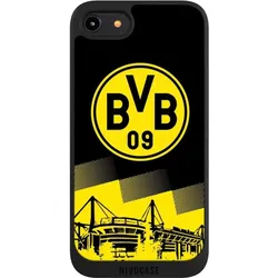 Nivocase Handyhülle für Apple iPhone 8 Hülle NIVOpure Case Schwarz BVB Borussia Dortmund Stadion (Apple iPhone 8), Smartphone Hülle, Schwarz
