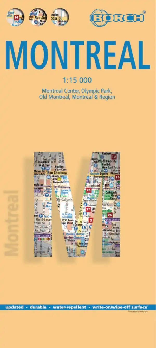 Plan plastifié - Montréal   Borch Maps