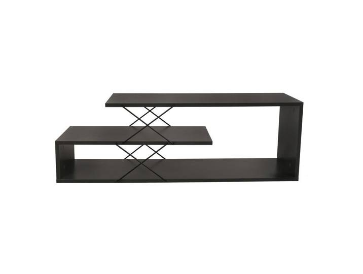 Toilinux - Meuble TV en bois MATHIS - Gris anthracite