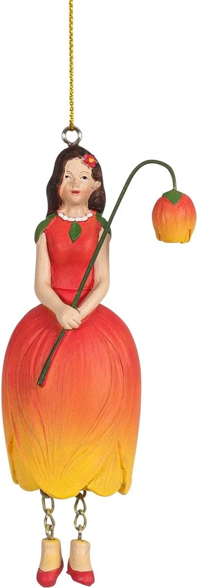 Bloemenmeisje hangend Tulp rood/oranje