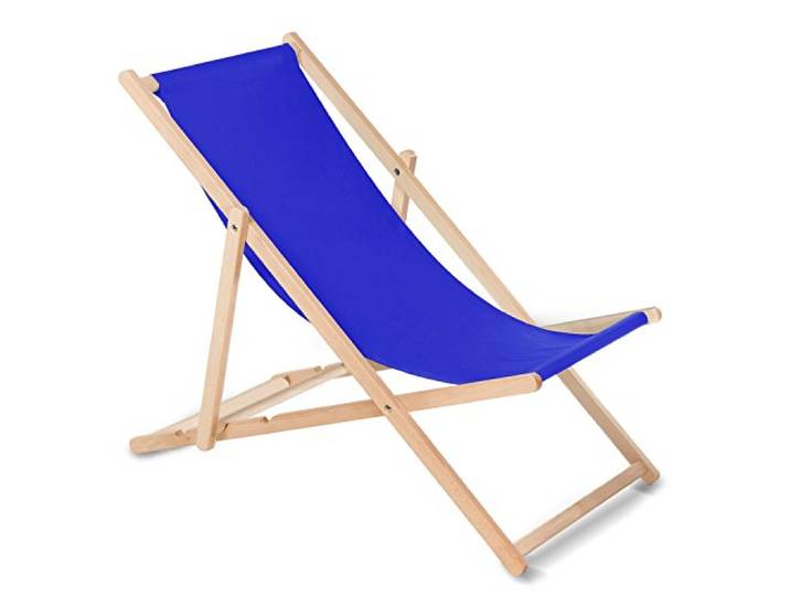 Green Blue Fauteuil de Plage Pliant en hetre Classique Lit de Plage (Bleu foncé)