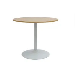 Design Esstisch aus Eichenholz und Weiß Ø 90 cm CALISTA