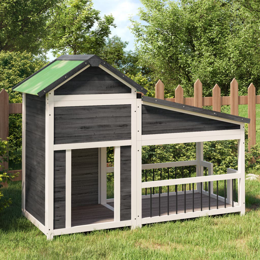 Archie & Oscar Exeter Wood Dog House Grey/White Large (50-95lbs);Medium (20-50lbs);Small (10-20lbs)
