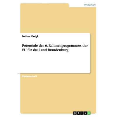 Potentiale des 6. Rahmenprogrammes der EU für das Land Brandenburg, Taschenbuch von Tobias Jünigk, GRIN, 978-3-656-21101-3