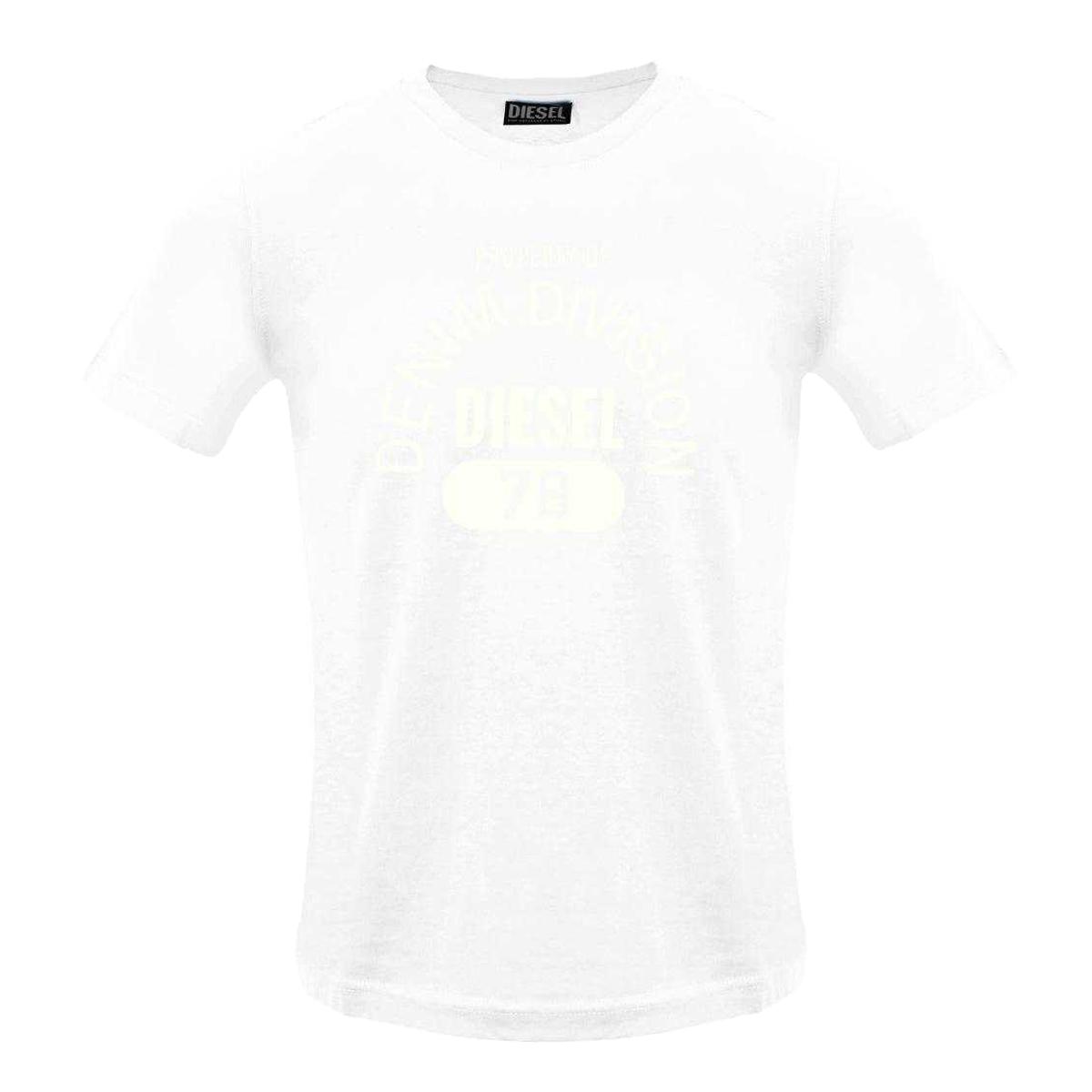 Diesel Heren Eigendom van Denim Divisie Logo T-Shirt (Wit)