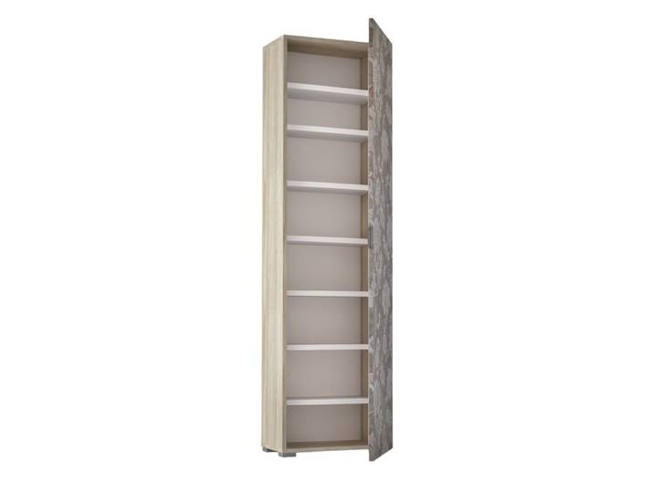 Armoire polyvalente 1 porte effet bois beige 50x30cm