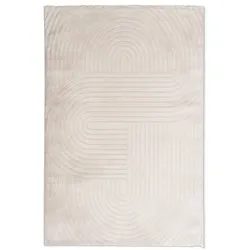 Webteppich Structures 160 x 230 cm Polyester Beige Creme