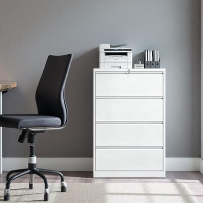 VIVIADORE 4 Drawer Steel Lateral File Cabinet with Lock,Anti-Tip Interlock System,Full Extension Drawers for Letter Legal A4 F4 Files