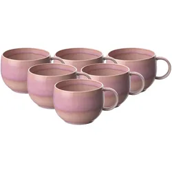 Like. by Villeroy & Boch, Tasse, Multipack Perlemor Coral Kaffeetasse - 6 Stück (190 ml, 6x)