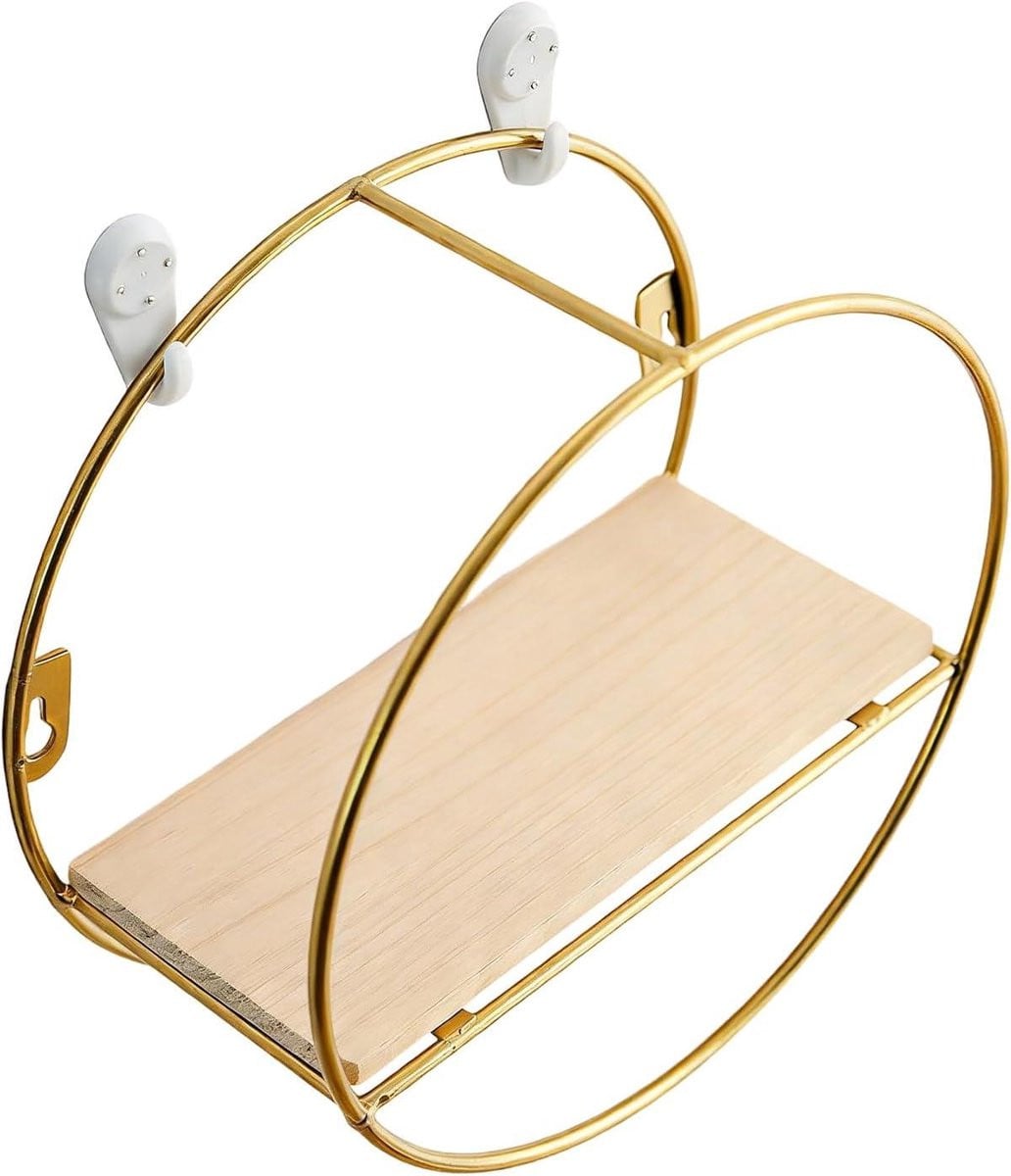 Rond zwevend wandrek in smeedijzeren design, Meerkleurig, Hoogte: 21 cm