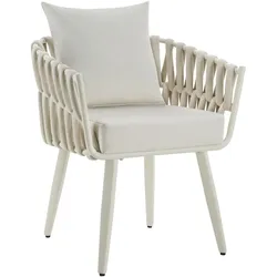 TecTake GmbH tectake Stuhl Lugano im Rope-Design mit Aluminiumgestell - pro Stück beige