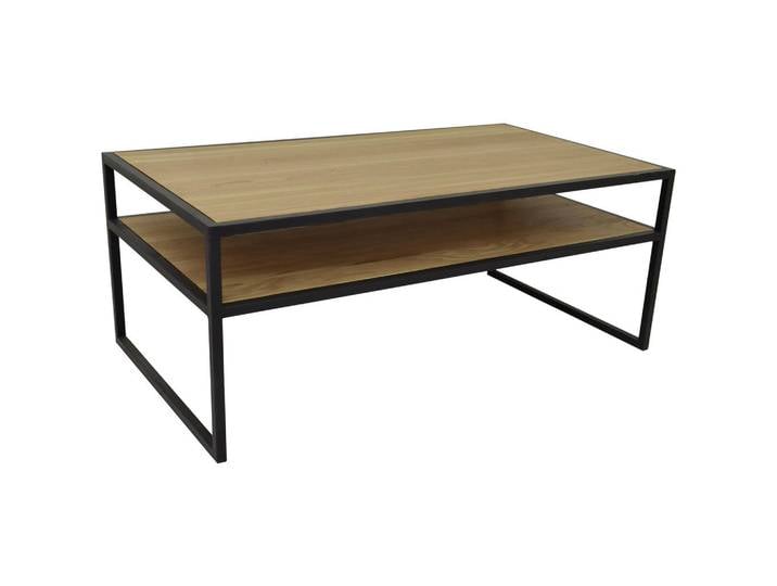 Boxxx Couchtisch, Schwarz, Wildeiche, Holz, Metall, Wildeiche, massiv, rechteckig, eckig, Kufe, 50x40x100 cm, Wohnzimmer, Wohnzimmertische, Couchtische, Couchtische Metall