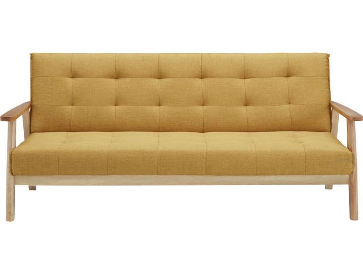 Schlafsofa SALESFEVER Skagen 3-Sitzer Sofa , gelb, B:190cm H:81cm T:85cm, 100% Polyester, Sofas, Schlafsofa, Holzgestell Sofa: Entspannung und Schlaf auf 190cm Breite