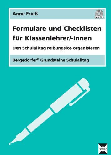 Anne Frieß - Formulare und Checklisten für Klassenlehrer/-innen: Den Schulalltag reibungslos organisieren - Preis vom 09.10.2026 07:28:09 h