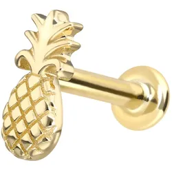 14 Karat Gold Labret mit Innengewinde ANANAS