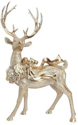 Regency International Holiday Splendor Standing Deer Sculpture Gold , Gold