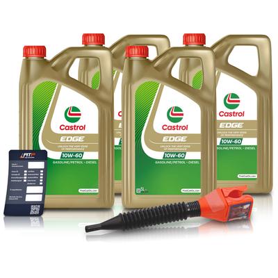 Castrol 20 L EDGE 10W-60 + Ölwechsel-Anhänger + Einfülltrichter [Hersteller-Nr. 15F636]