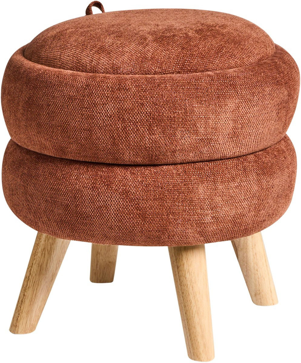 Beliani Hawley Poef - Goudbruin - Chenille