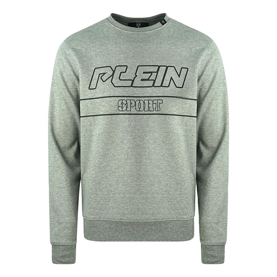 Philipp Plein Sport schwarzes Logo grauer Pullover
