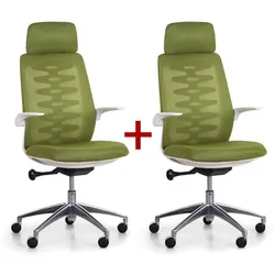 Bürostuhl mit Netzrückenlehne SITTA WHITE 1+1 GRATIS, grün