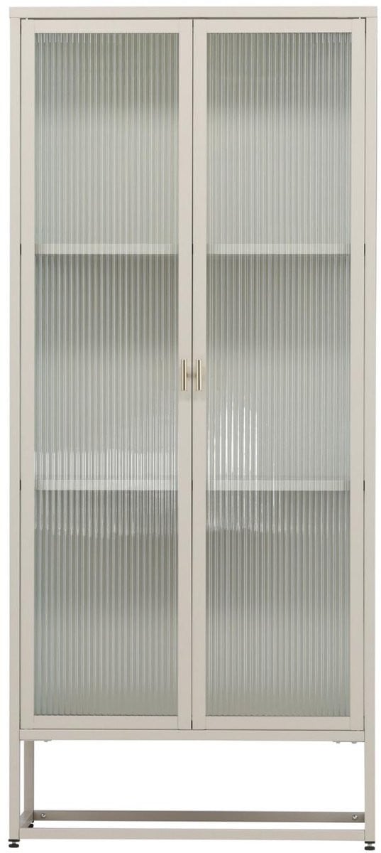 Hioshop Garis vitrinekast met 2 glazen deuren beige