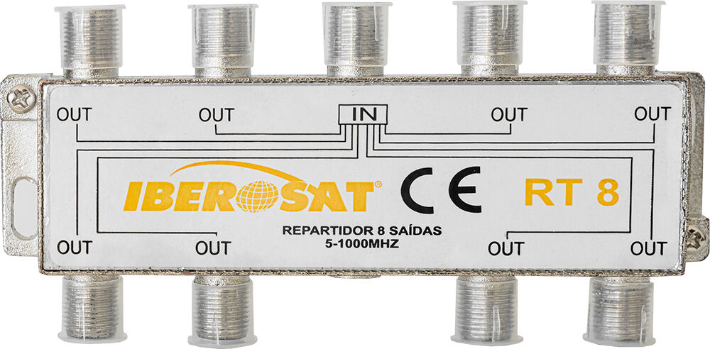 Spliter Repartidor 8 Saídas 5-1000MHz - IBEROSAT