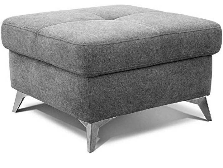 CAVADORE Polsterhocker Bali / Trendiger Sofahocker passend zum Ecksofa Bali / 72 x 46 x 72 / Grau